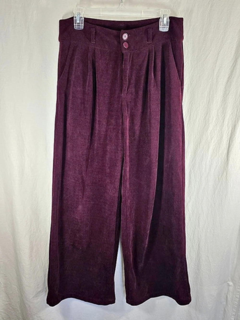 Cider Wine Burgundy Corduroy Wide Leg Pants L